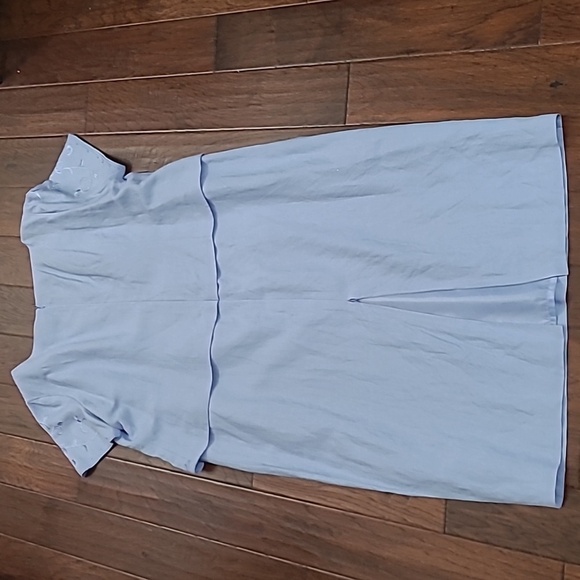 Jessica Howard Periwinkle Linen blend Dress with embroidery & beadwork size 24W - Picture 4 of 13